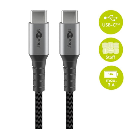 USB-C  to USB-C  0.5M Textile Cable with Metal Plugs