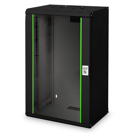 20U wall mounting cabinet, Unique 998x600x450 mm, color black (RAL 9005)