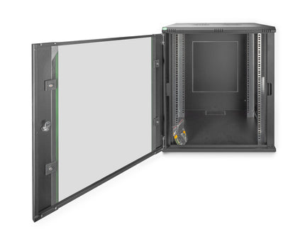 16U wall cabinet 789x600x600 mm, color black (RAL 9005)