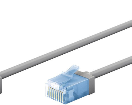 Ultra flexible 0.50M CAT 6A patch cable, thin, U/UTP, gray