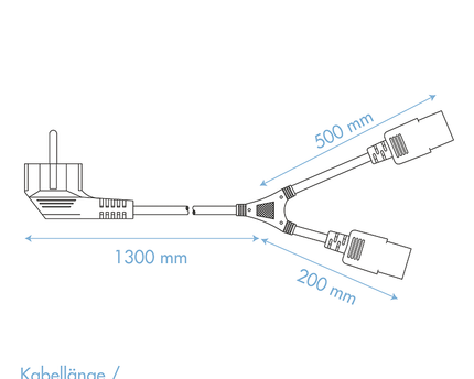 Y power cable CEE7 / 7 2x C13 1.5 M