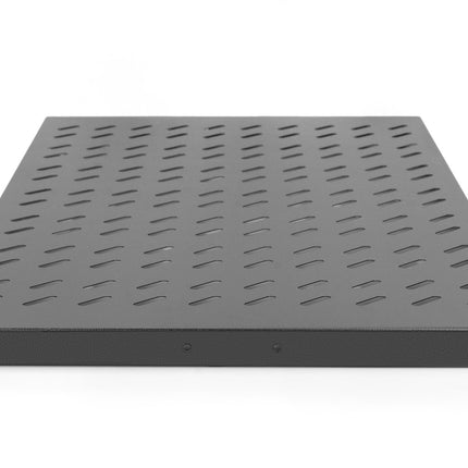 19 Inch 1U legbord voor rekken vanaf 1000 mm diepte 44x486x770 mm, tot 50 kg, zwart (RAL 9005)