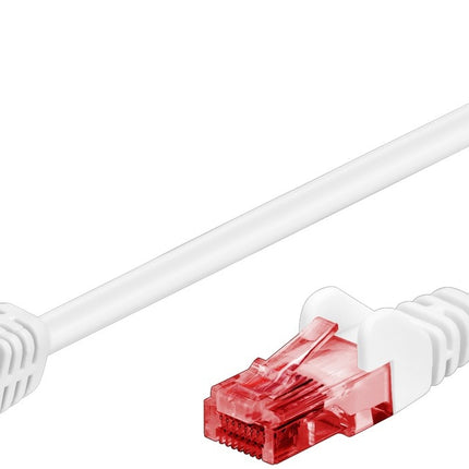 CAT 6 Patch Cable 1x 90° Angled, U/UTP, white 1 M