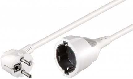 Powercable CEE 7/7 hoked (male) to CEE 7/4 (female) 5 M white