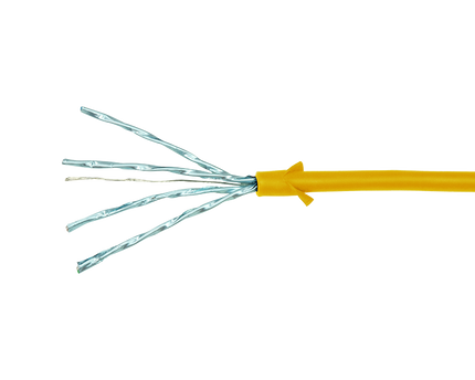 CAT6a U/FTP Ultraflex, 100% koper, geel, 1M
