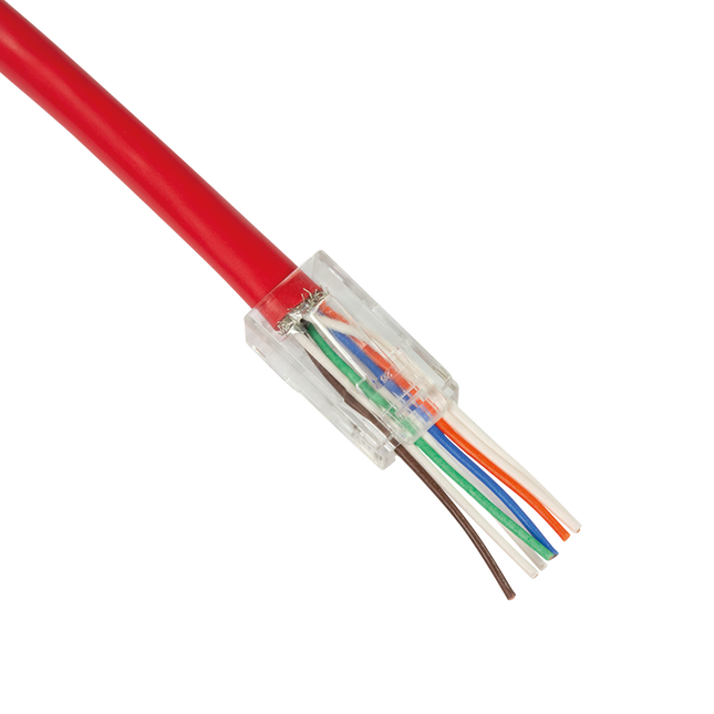 Doorsteek CAT6 UTP Connector 100 stuks EZ-RJ45 voor soepele en stugge kabel