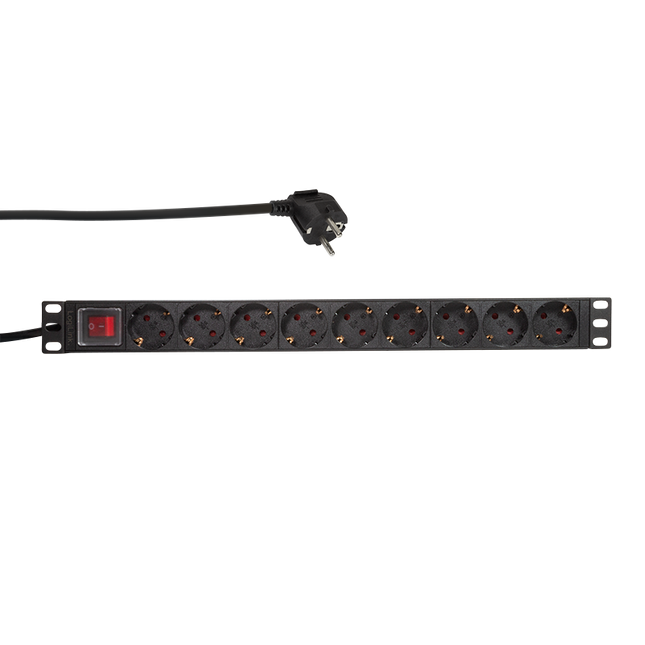 PDU with 9 EU sockets for 19 inch server cabinets