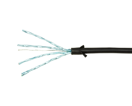 CAT6a U/FTP Ultraflex, 100% koper, zwart, 1M
