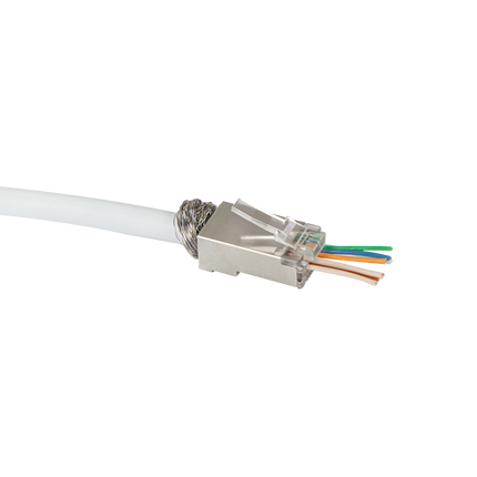 Doorsteek CAT6 Connector RJ45 - STP 10 stuks voor soepele en stugge kabel