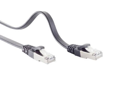 U/FTP CAT7 10M plat zwart 100% koper