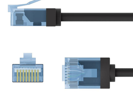 Ultra flexibele 3 M CAT 6A-patchkabel, dun, U/UTP, zwart