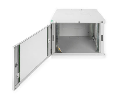 7U wandkast, Dynamic Basic 600x600x389 mm, kleur grijs (RAL 7035)