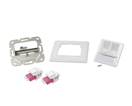 Glasvezel inbouwdoos faceplate 2 - voudig - Networkdiscount.com