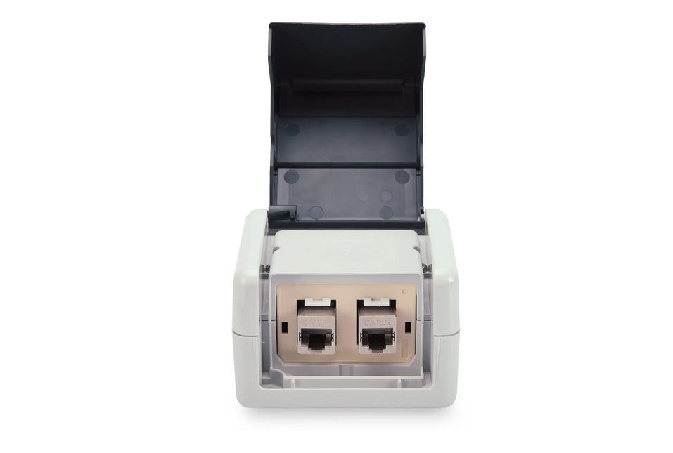 IP44 spatwaterdicht Keystone opbouwdoos 2 - voudig - Networkdiscount.com