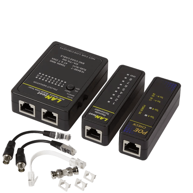 Kabeltester RJ11, RJ12, RJ45, BNC en PoE - Networkdiscount.com