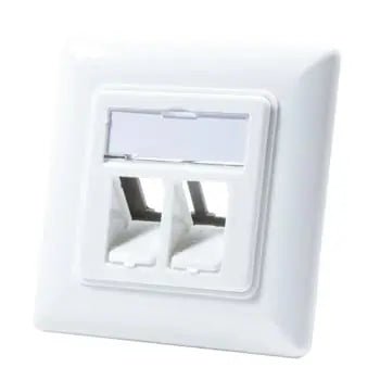 Keystone inbouwdoos 2 - voudig RAL9003 signaal wit - Networkdiscount.com