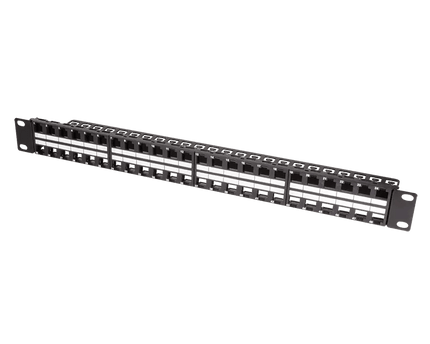 Keystone patchpanel 48 poorts RAL9005 - Networkdiscount.com