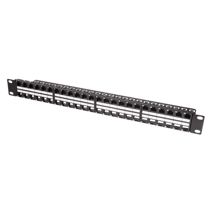Keystone patchpanel 48 poorts RAL9005 - Networkdiscount.com