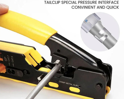 Krimptang voor doorsteek RJ45, RJ11 en RJ12 connectoren - Networkdiscount.com