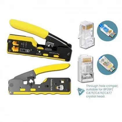 Krimptang voor doorsteek RJ45, RJ11 en RJ12 connectoren - Networkdiscount.com