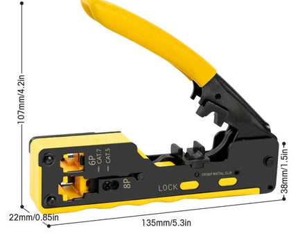 Krimptang voor doorsteek RJ45, RJ11 en RJ12 connectoren - Networkdiscount.com