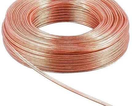 Luidsprekerkabel 2 x 2.5mm² transparant 50M op rol koper - Networkdiscount.com