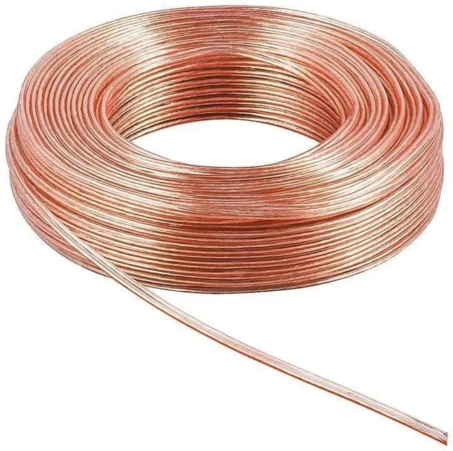 Luidsprekerkabel 2 x 2.5mm² transparant 50M op rol koper - Networkdiscount.com