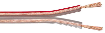 Luidsprekerkabel 2 x 2.5mm² transparant 50M op rol koper - Networkdiscount.com