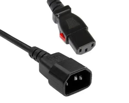 Netsnoer C14 - C13 Lock 3x 1.00mmZwart 2.5m - Networkdiscount.com