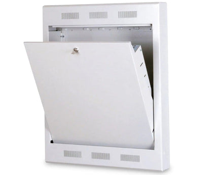 Opbouw wandmontagekast, uitkantelbaar 750x600x127 mm, 2U, kleur grijs (RAL 7035) - Networkdiscount.com