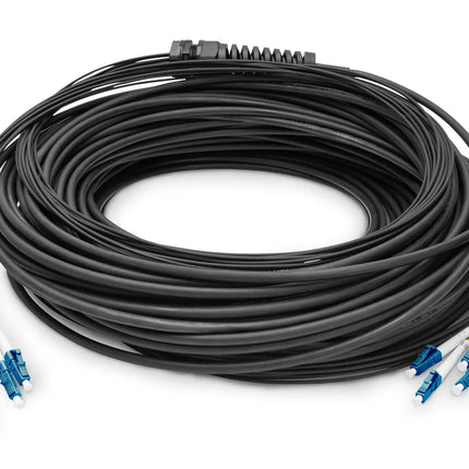 Reeds geassembleerde, 100 M universele breakout glasvezelkabel, singlemode OS2, 8 vezels, LC/UPC - LC/UPC - Networkdiscount.com