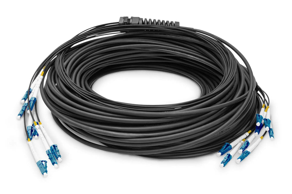 Reeds geassembleerde, 30 M universele breakout glasvezelkabel, singlemode OS2, 8 vezels, LC/UPC - LC/UPC - Networkdiscount.com