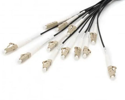 Reeds geassembleerde, 50 M universele breakout glasvezelkabel, multimode OM4, 12 vezels, LC/UPC - LC/UPC - Networkdiscount.com