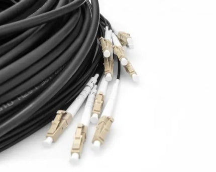 Reeds geassembleerde, 50 M universele breakout glasvezelkabel, multimode OM4, 12 vezels, LC/UPC - LC/UPC - Networkdiscount.com