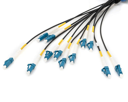 Reeds geassembleerde, 50 M universele breakout glasvezelkabel, singlemode OS2, 12 vezels, LC/UPC - LC/UPC - Networkdiscount.com