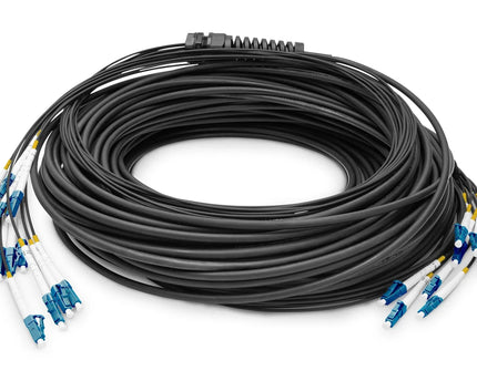 Reeds geassembleerde, 50 M universele breakout glasvezelkabel, singlemode OS2, 12 vezels, LC/UPC - LC/UPC - Networkdiscount.com