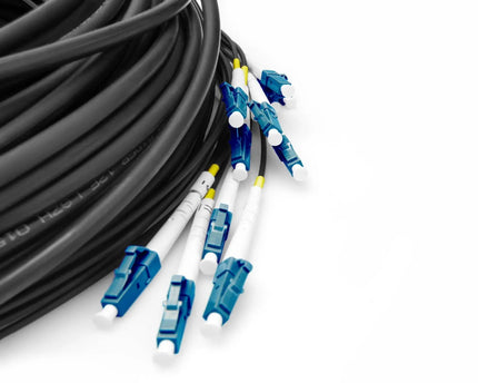 Reeds geassembleerde, 50 M universele breakout glasvezelkabel, singlemode OS2, 12 vezels, LC/UPC - LC/UPC - Networkdiscount.com