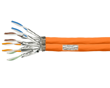 S/FTP CAT7 duplex netwerkkabel stug 500M 100% koper oranje - Networkdiscount.com