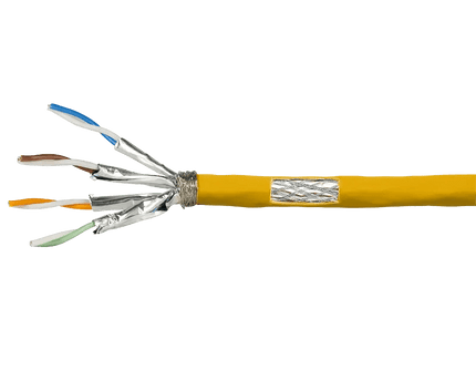S/FTP CAT7a netwerkkabel stug 25M 100% koper geel - Networkdiscount.com