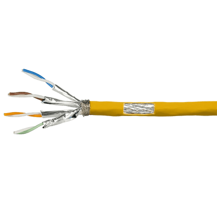 S/FTP CAT7a netwerkkabel stug 25M 100% koper geel - Networkdiscount.com