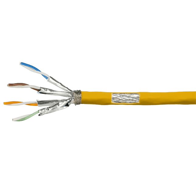 S/FTP CAT7a netwerkkabel stug 50M 100% koper geel - Networkdiscount.com