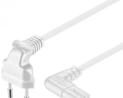 Stroomkabel CEE 7/16 haaks (male) naar C7 haaks (female) 0.75 M wit - Networkdiscount.com