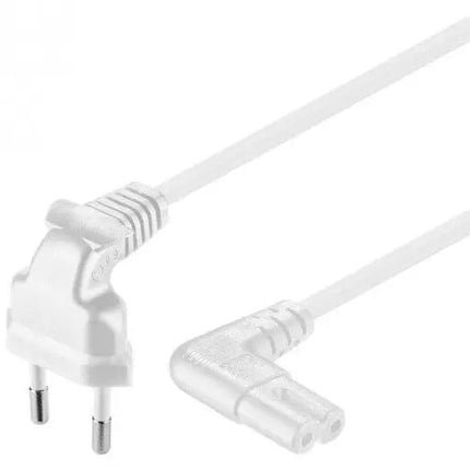 Stroomkabel CEE 7/16 haaks (male) naar C7 haaks (female) 0.75 M wit - Networkdiscount.com
