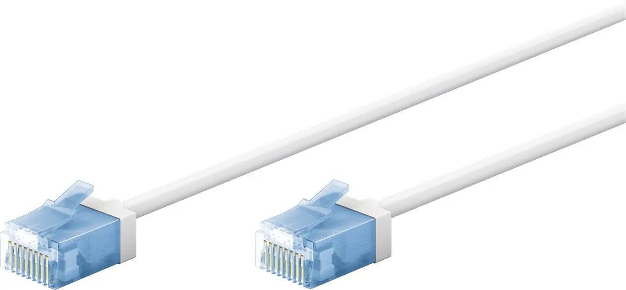 Ultra flexibele 0,5 M CAT 6A - patchkabel, dun, U/UTP, wit - Networkdiscount.com