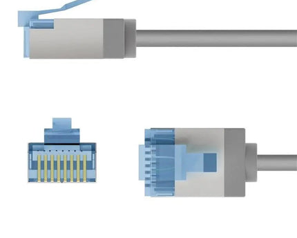 Ultraflexibele 0,25 M CAT 6A - patchkabel, slank, U/FTP, grijs - Networkdiscount.com