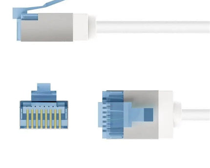 Ultraflexibele 0,25M CAT 6A - patchkabel, slank, U/FTP, wit - Networkdiscount.com