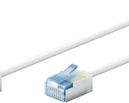 Ultraflexibele 1M CAT 6A - patchkabel, slank, U/FTP, wit - Networkdiscount.com