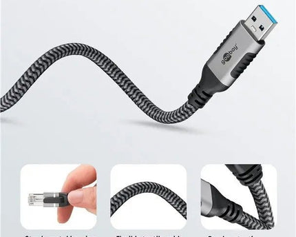 USB - A 3.0 naar RJ45 Ethernet kabel 2M - zwart - Networkdiscount.com