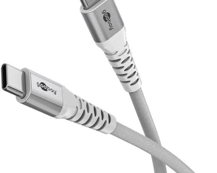 USB - C 0.5M superzachte textielkabel met metalen stekkers wit - Networkdiscount.com