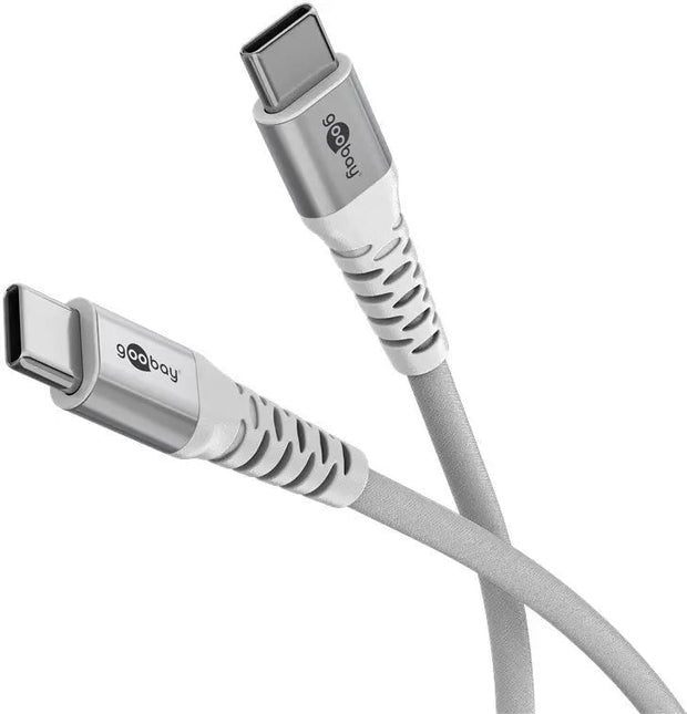 USB - C 0.5M superzachte textielkabel met metalen stekkers wit - Networkdiscount.com